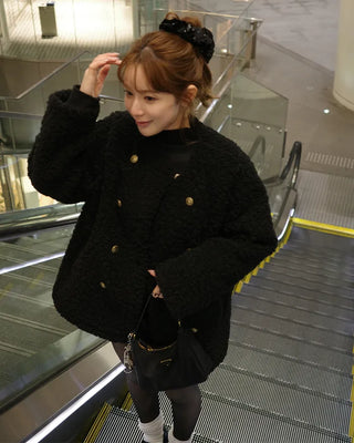 Boa Gold Button Point Round Jacket