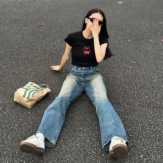Vintage Wash Wide Denim