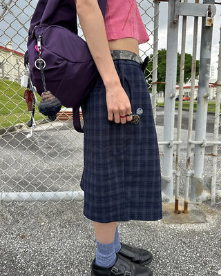 (ORIGINAL) Tartan Check Half Wide Easy Pants