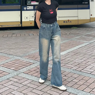 Vintage Wash Wide Denim