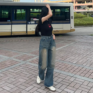 Vintage Wash Wide Denim