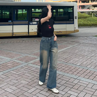 Vintage Wash Wide Denim
