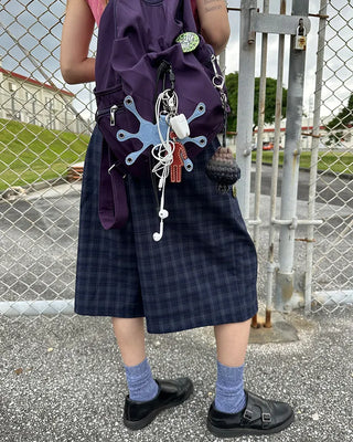 (ORIGINAL) Tartan Check Half Wide Easy Pants