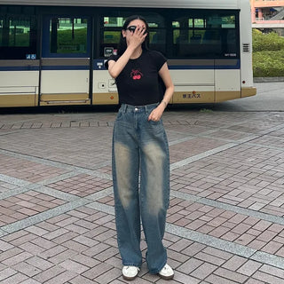 Vintage Wash Wide Denim