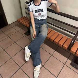 LONDON logo color-block striped T-shirt