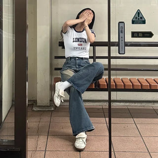 Vintage Wash Wide Denim