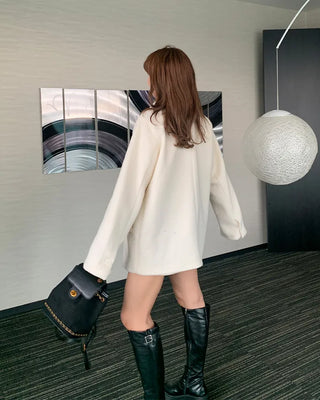 Color Button Half Coat