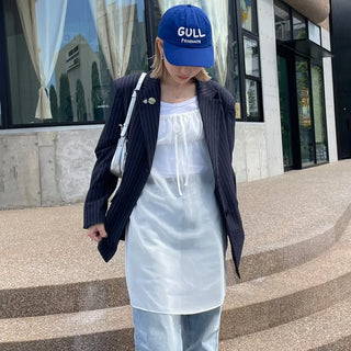 Striped Shoulder Pad Oversized Jacket