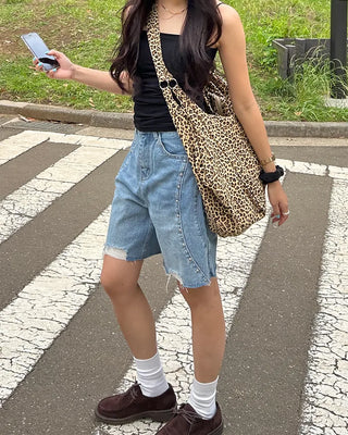 3-way leopard print big bag