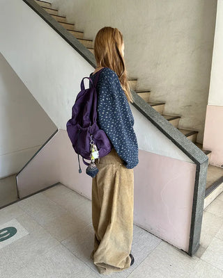Drawstring Point Multi-Pocket Backpack