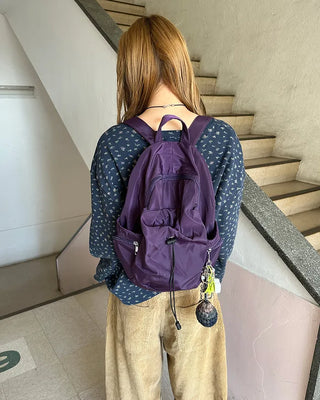 Drawstring Point Multi-Pocket Backpack