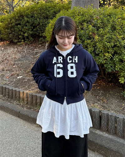 68 Patch Crop Hoodie