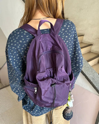Drawstring Point Multi-Pocket Backpack