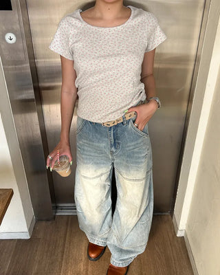 (Unisex) York Side Tuck Balloon Jeans