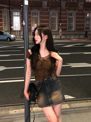 Lace Slim Short-Sleeve T-Shirt (2 colors)