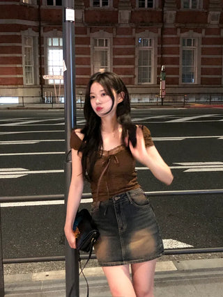 Lace Slim Short-Sleeve T-Shirt (2 colors)