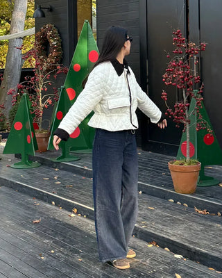 Blue denim wide-leg pants