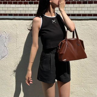 Ribbon bicolor sleeveless top