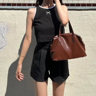 Ribbon bicolor sleeveless top