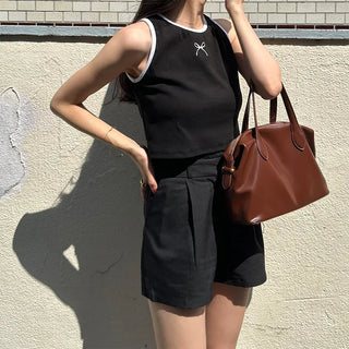 Ribbon bicolor sleeveless top