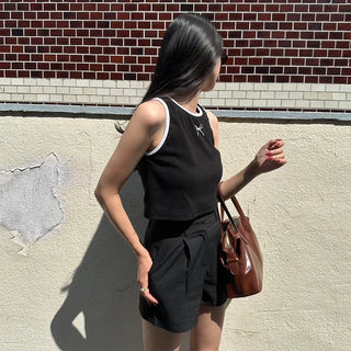 Ribbon bicolor sleeveless top