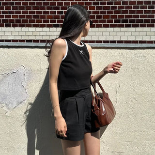Ribbon bicolor sleeveless top
