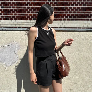 Ribbon bicolor sleeveless top