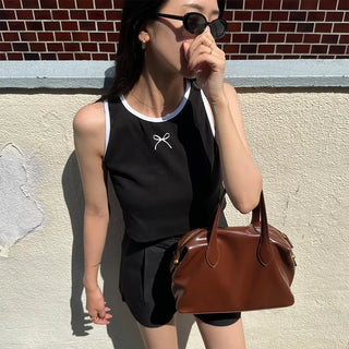 Ribbon bicolor sleeveless top