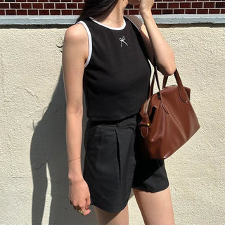 Ribbon bicolor sleeveless top