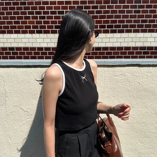 Ribbon bicolor sleeveless top