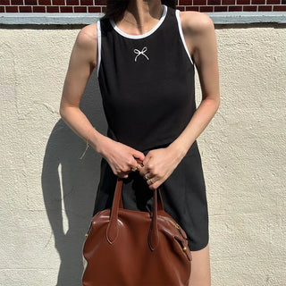 Ribbon bicolor sleeveless top