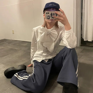 Fleece-lined wide-leg pants