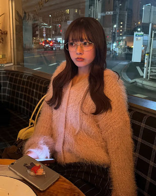 Hairy Knit Drop Shoulder Hoodie
