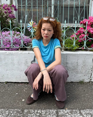 Wide-leg cotton pants with pintucks