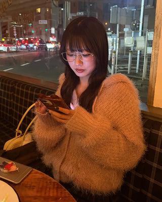Hairy Knit Drop Shoulder Hoodie