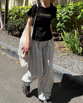 Bust print half T-shirt