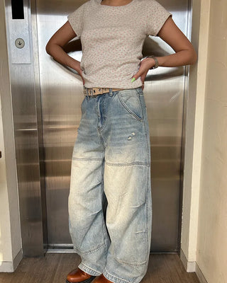 (Unisex) York Side Tuck Balloon Jeans