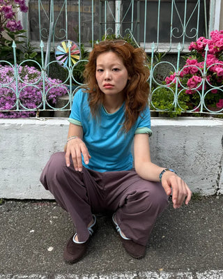 Wide-leg cotton pants with pintucks