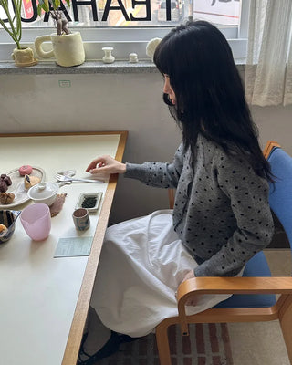 Polka Dot Round Cardigan