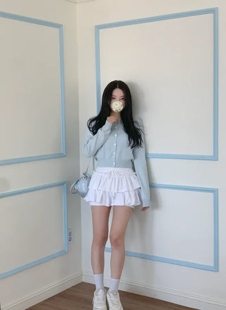 Round knit cardigan