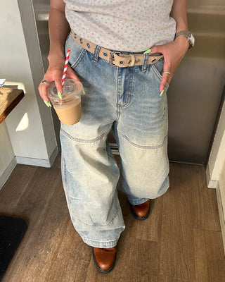 (Unisex) York Side Tuck Balloon Jeans
