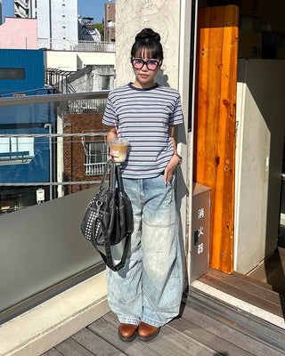 (Unisex) York Side Tuck Balloon Jeans
