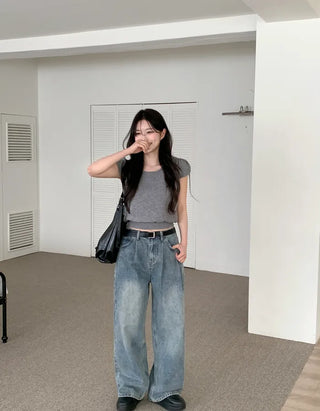Slit Leather Shoulder Bag