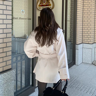 High-neck half coat