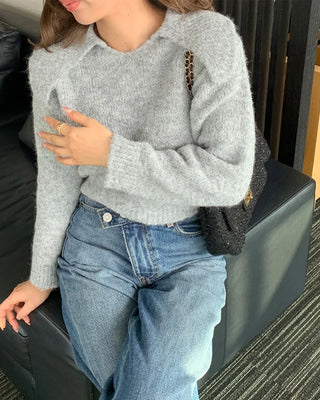 Big Collar Point Knit