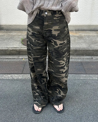 Military wide-leg pants