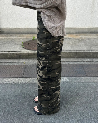 Military wide-leg pants