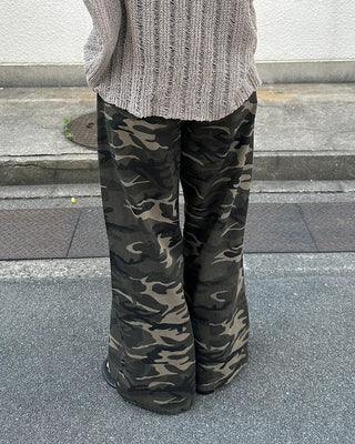 Military wide-leg pants