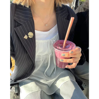 Striped Shoulder Pad Oversized Jacket