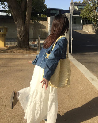 Neck hem punching lace long camisole dress
